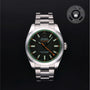 Rolex Certified Pre-owned Milgauss M116400-0001 front on black background