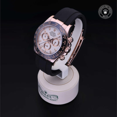 Rolex Certified Pre-owned Daytona M116515LN-0014 front on black background