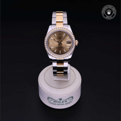 Rolex Certified Pre-owned Lady Datejust M178383-0048 front on black background