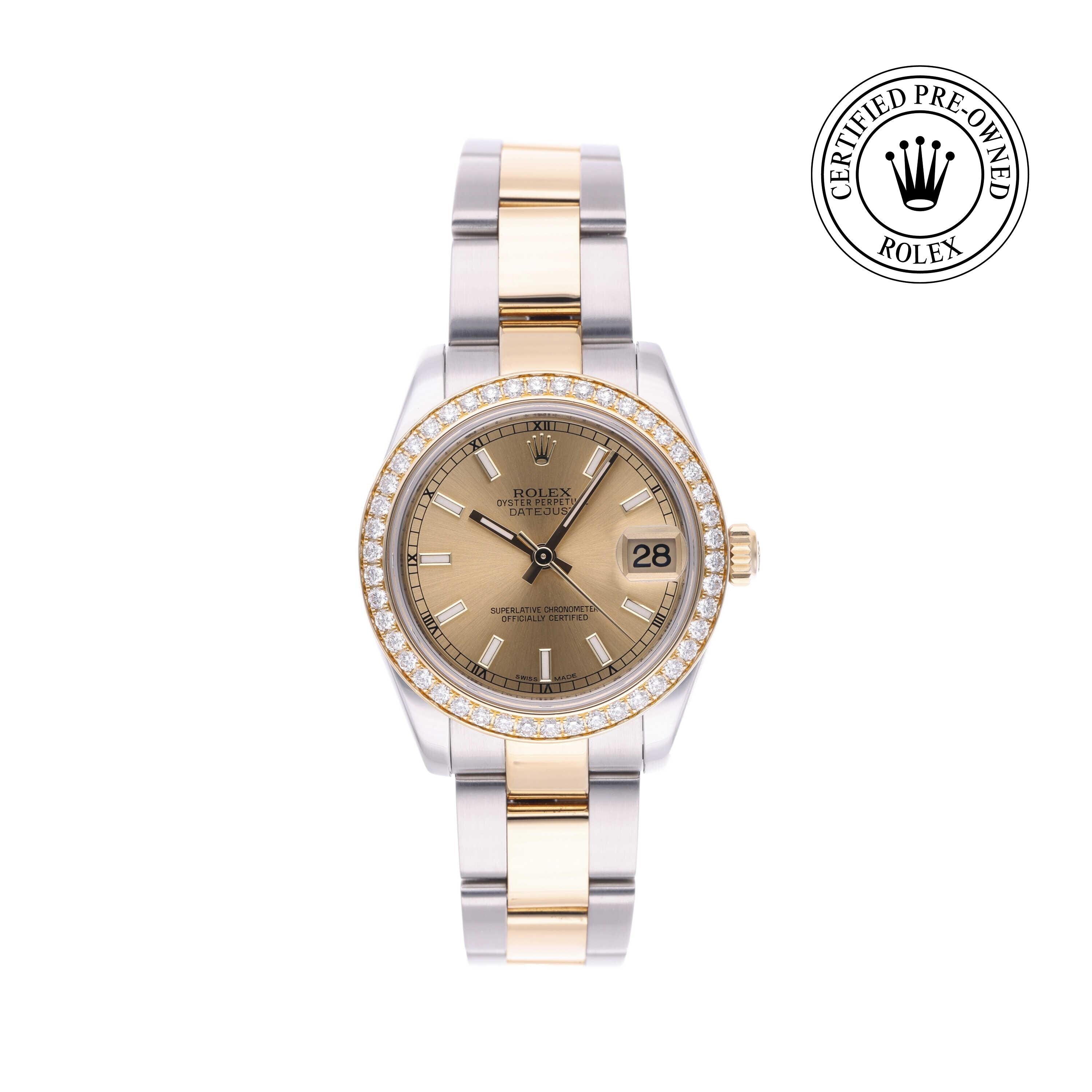 Rolex Certified Pre-owned Lady Datejust M178383-0048 front on white background