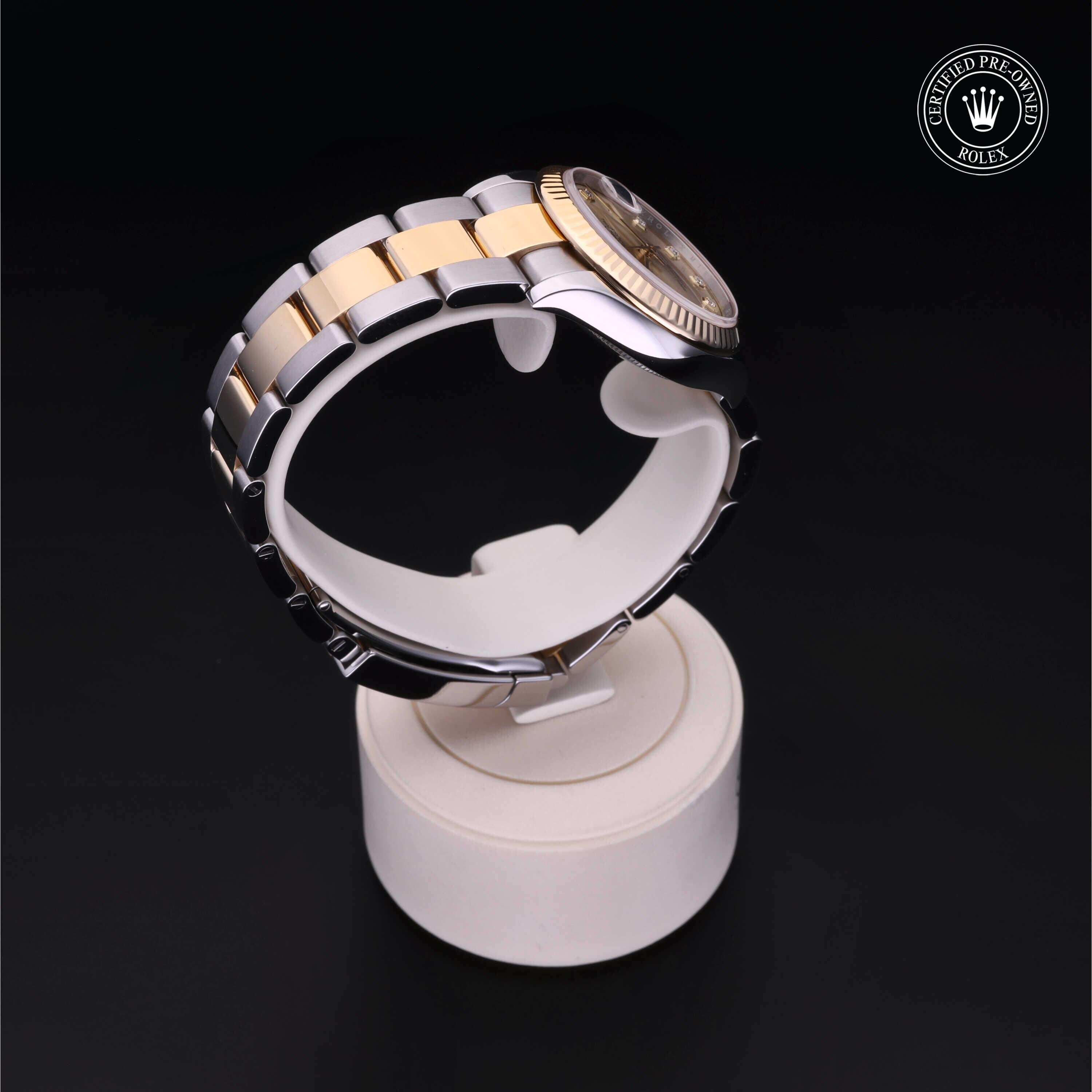 Rolex Certified Pre-owned Lady Datejust M278273-0025 front on black background