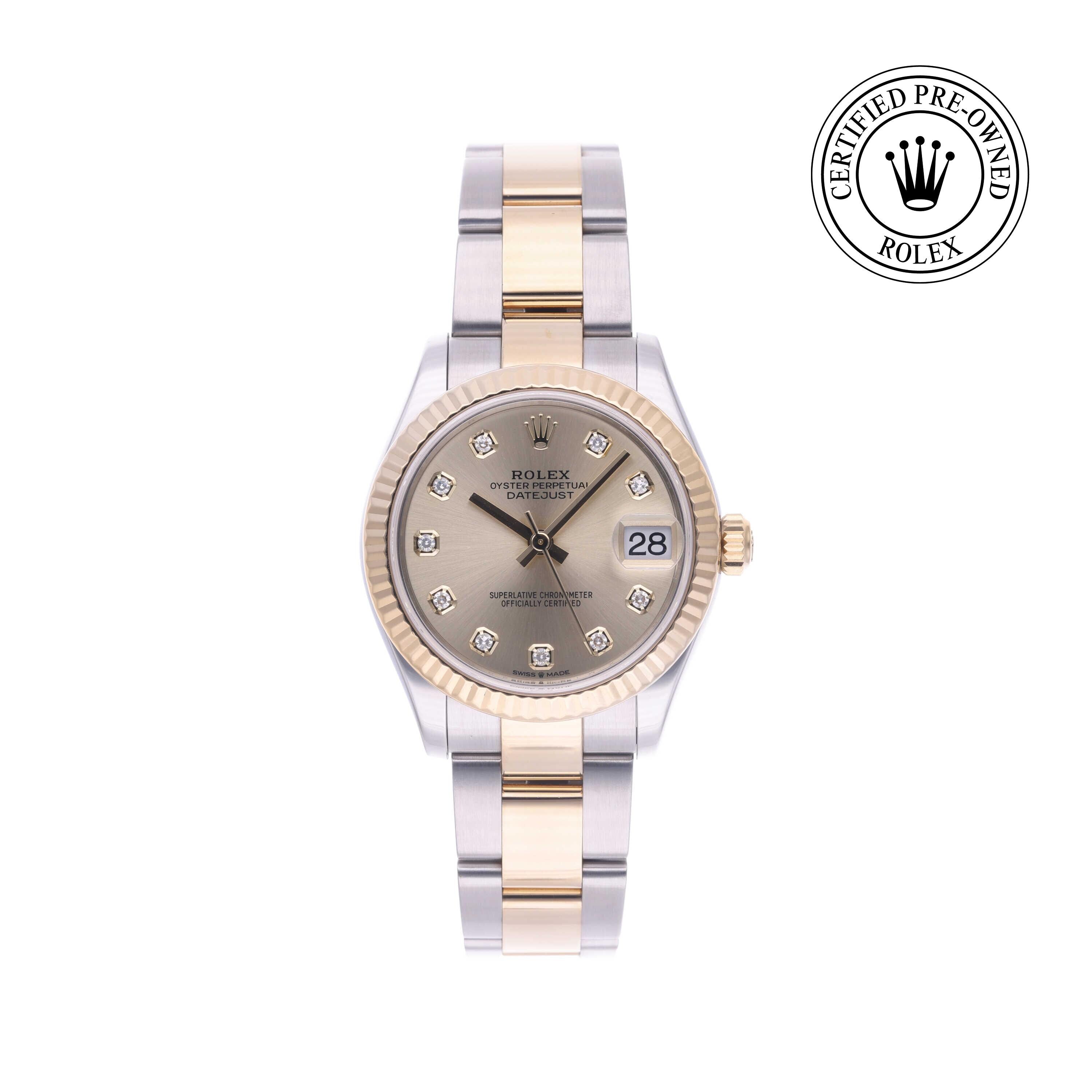 Rolex Certified Pre-owned Lady Datejust M278273-0025 front on white background