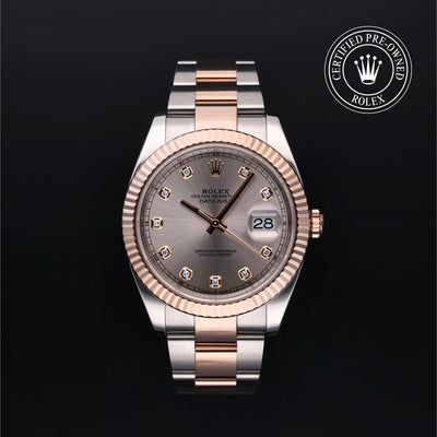 Rolex Certified Pre-owned Datejust M126331-0007 front on black background