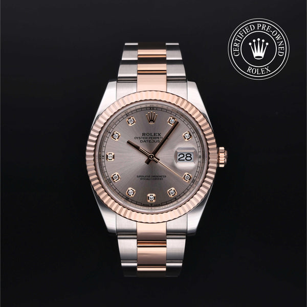 Rolex Certified Pre-owned Datejust M126331-0007 front on black background