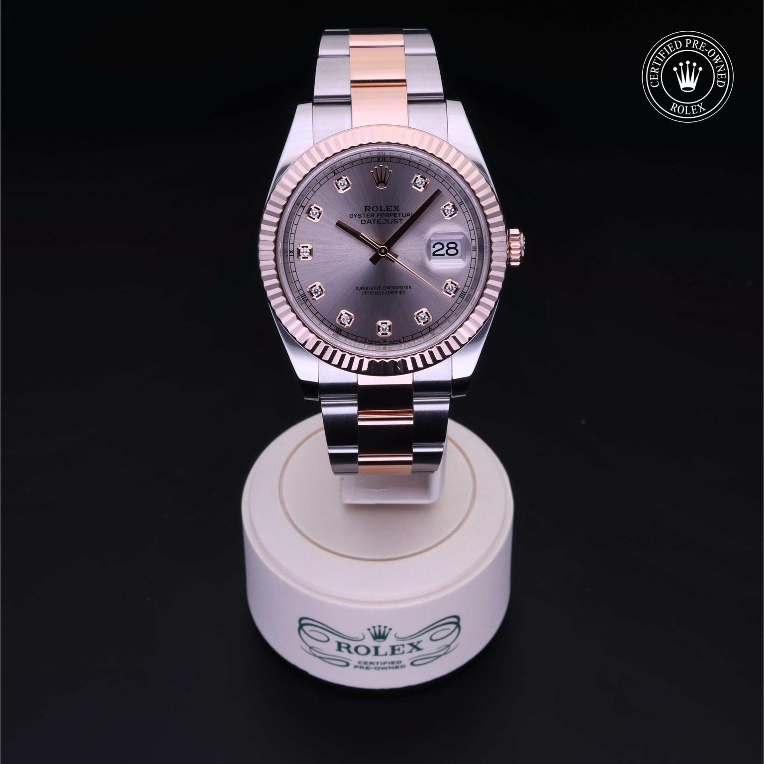 Rolex Certified Pre-owned Datejust M126331-0007 front on black background