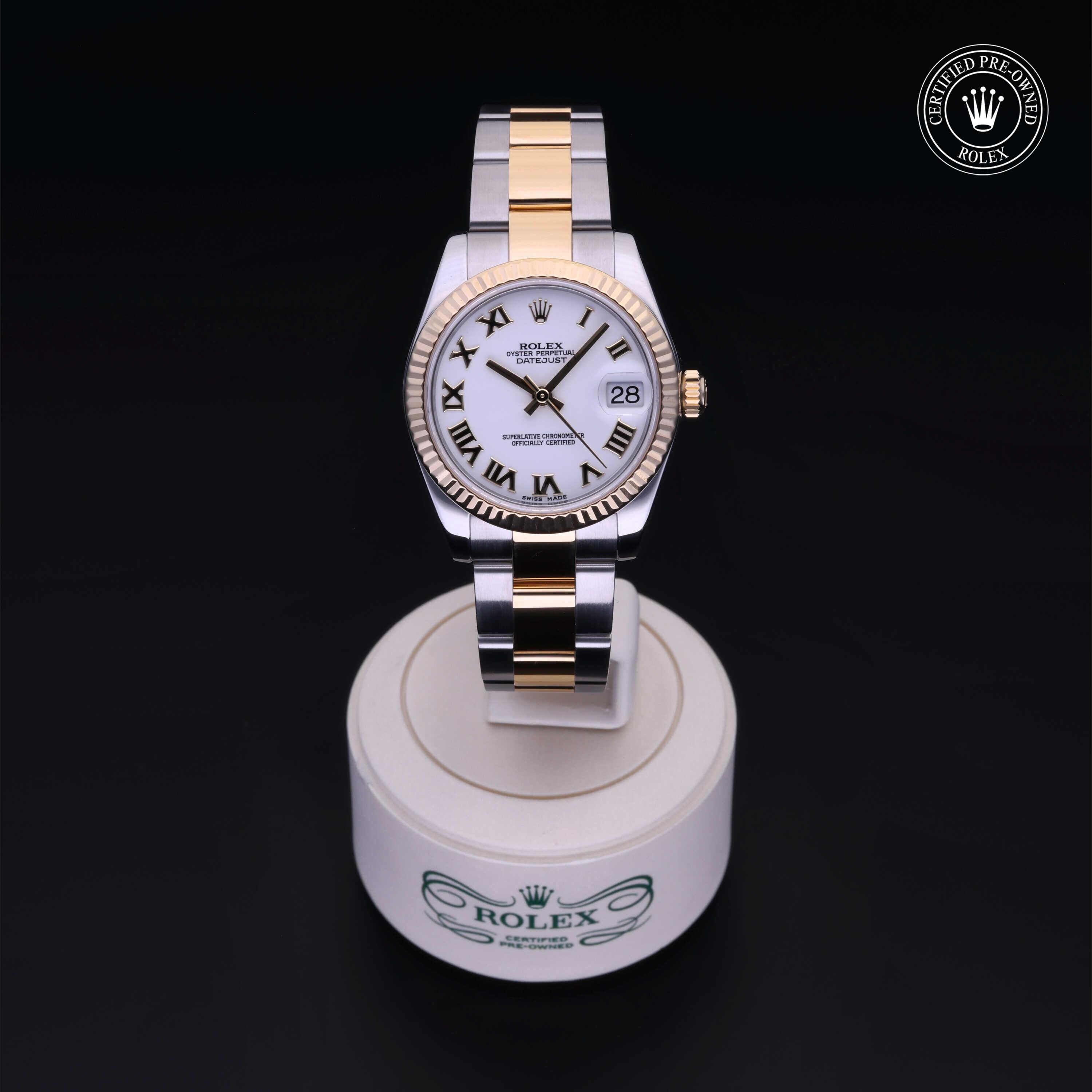 Rolex Certified Pre-owned Lady Datejust M178273-0072 front on black background