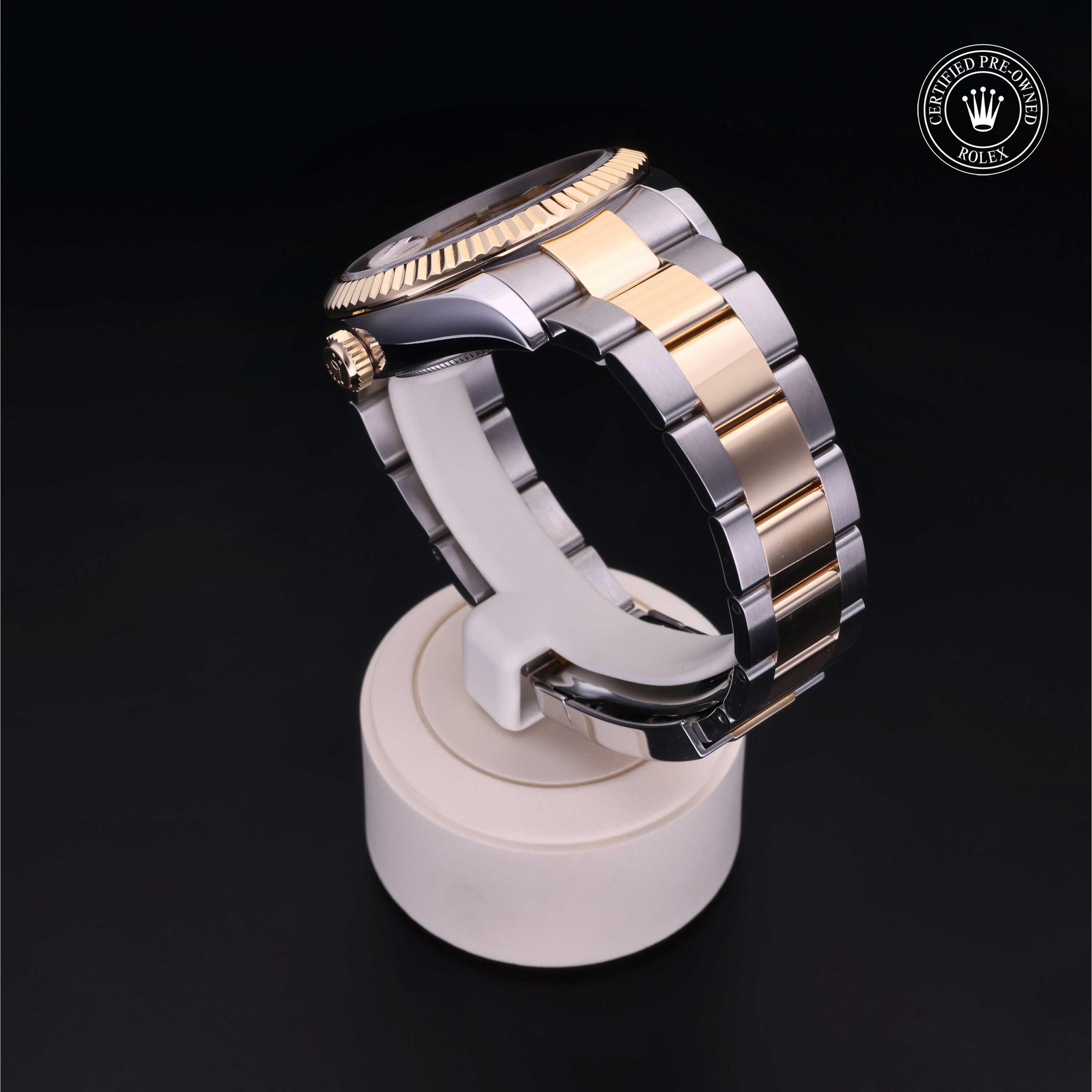 Rolex Certified Pre-owned Sky-Dweller M326933-0001 front on black background