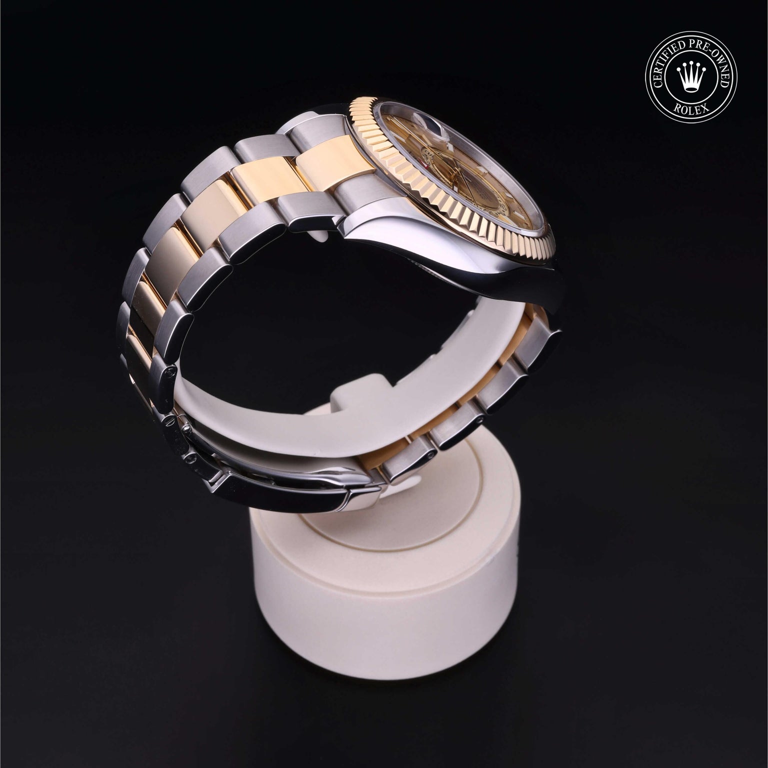 Rolex Certified Pre-owned Sky-Dweller M326933-0001 front on black background