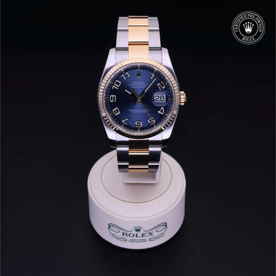 Rolex Certified Pre-owned Datejust M116233-0092 front on black background