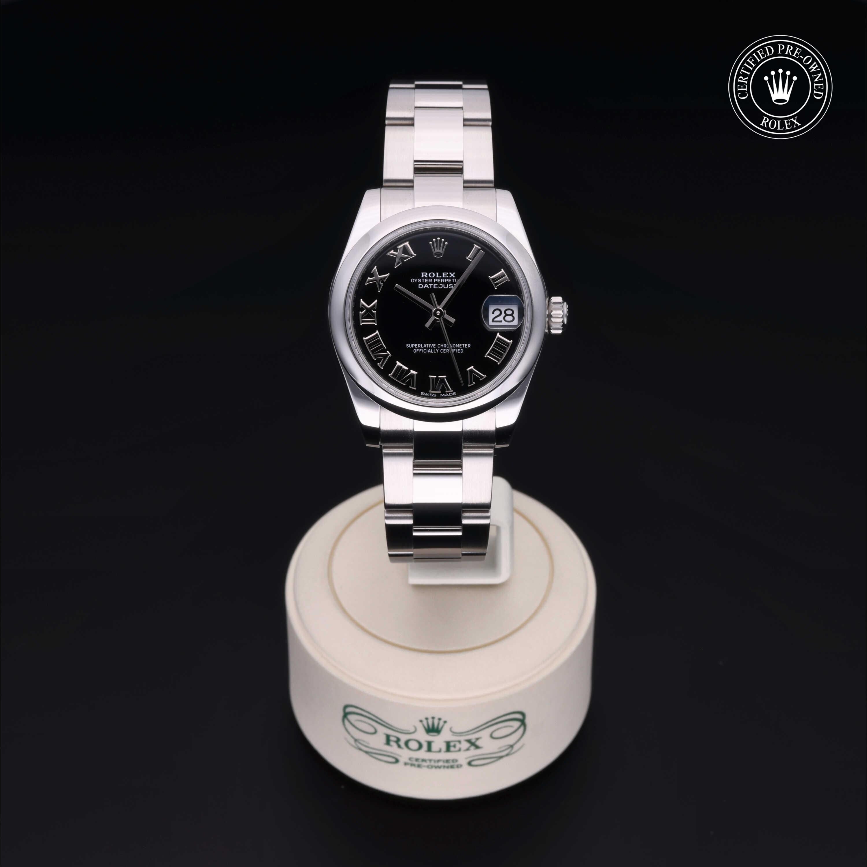 Rolex Certified Pre-owned Lady Datejust M178240-0034 front on black background