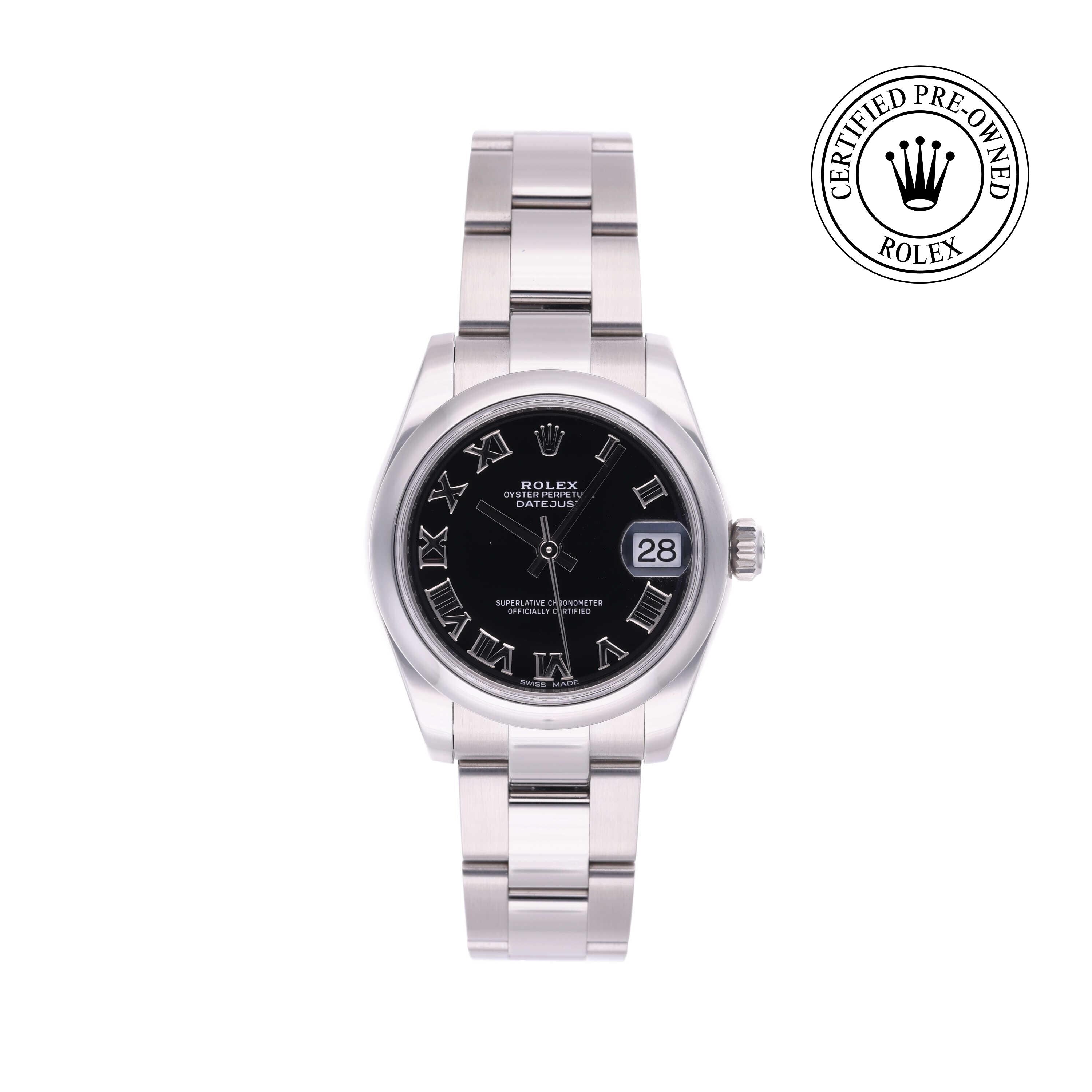 Rolex Certified Pre-owned Lady Datejust M178240-0034 front on white background