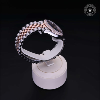 Rolex Certified Pre-owned Lady Datejust M278381RBR-0020 front on black background