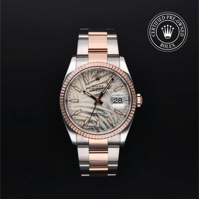 Rolex Certified Pre-owned Datejust M126231-0032 front on black background