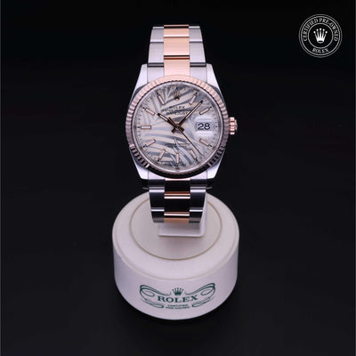 Rolex Certified Pre-owned Datejust M126231-0032 front on black background