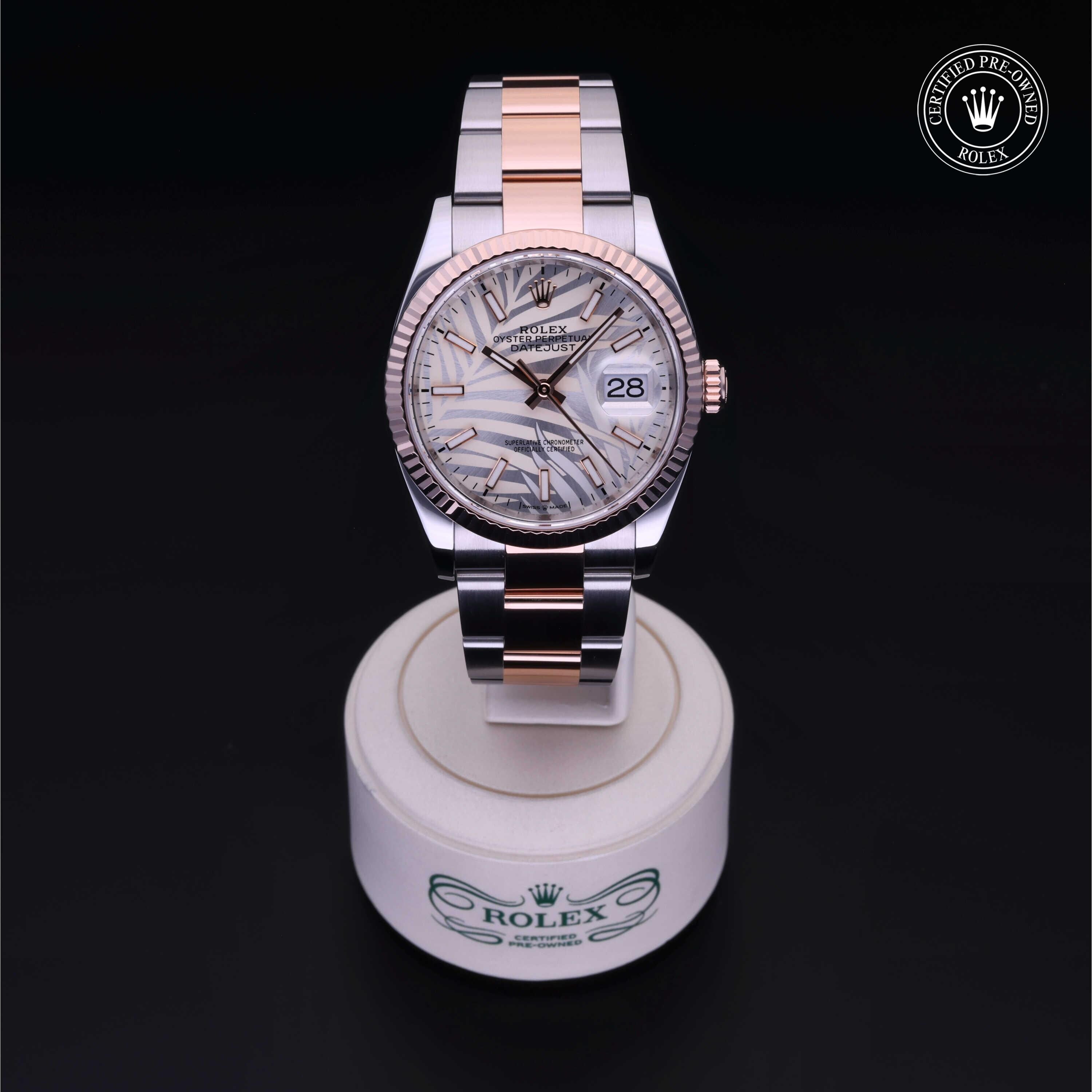 Rolex Certified Pre-owned Datejust M126231-0032 front on black background