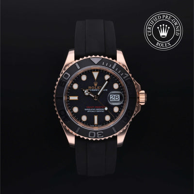 Rolex Certified Pre-owned Yacht-Master M126655-0002 front on black background