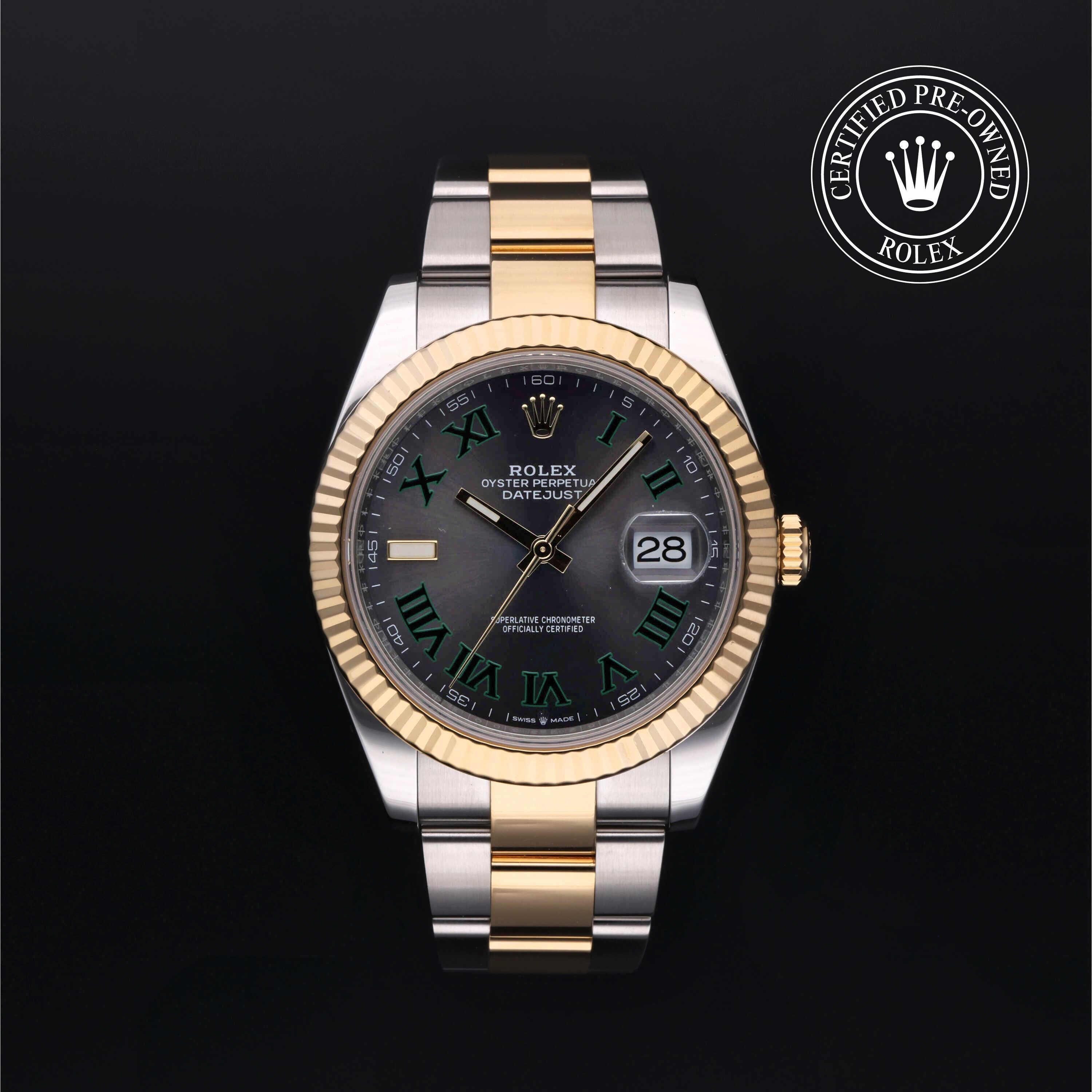Rolex Certified Pre-owned Datejust M126333-0019 front on black background