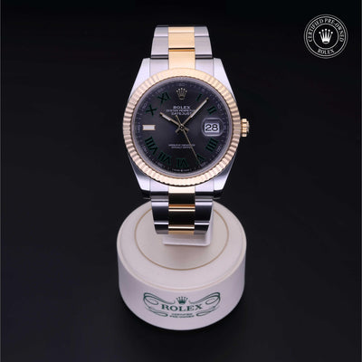 Rolex Certified Pre-owned Datejust M126333-0019 front on black background