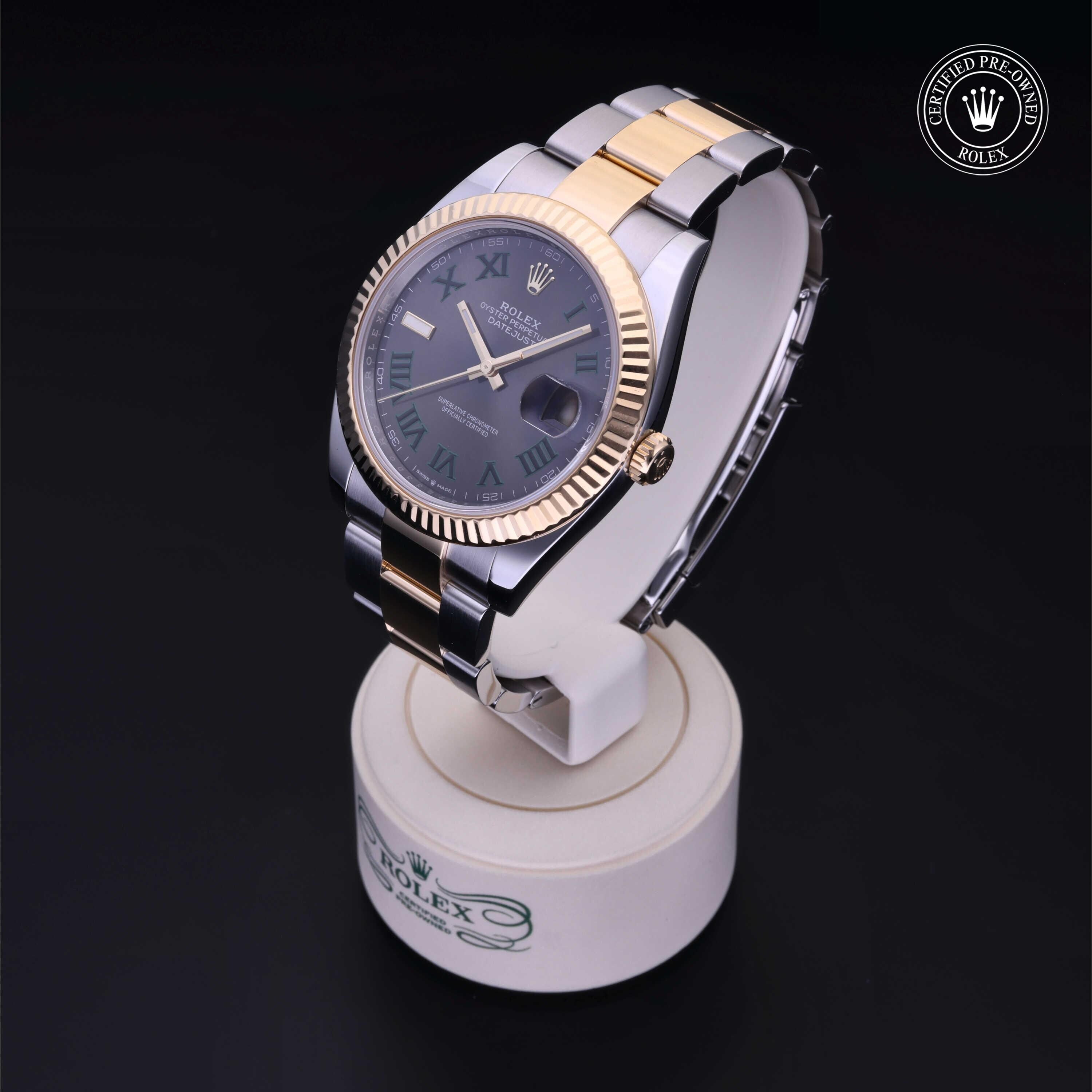 Rolex Certified Pre-owned Datejust M126333-0019 front on black background
