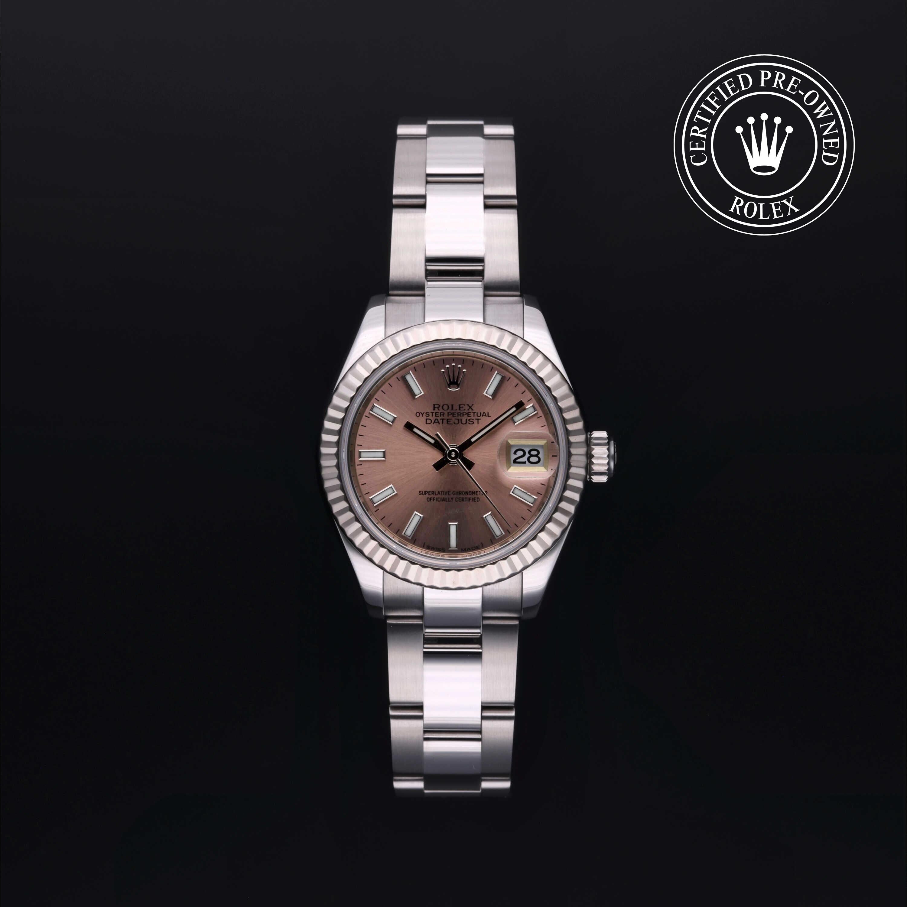 Rolex Certified Pre-owned Lady Datejust M279174-0002 front on black background