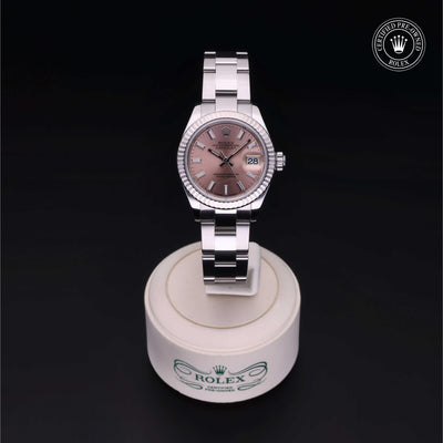 Rolex Certified Pre-owned Lady Datejust M279174-0002 front on black background