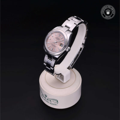 Rolex Certified Pre-owned Lady Datejust M279174-0002 front on black background