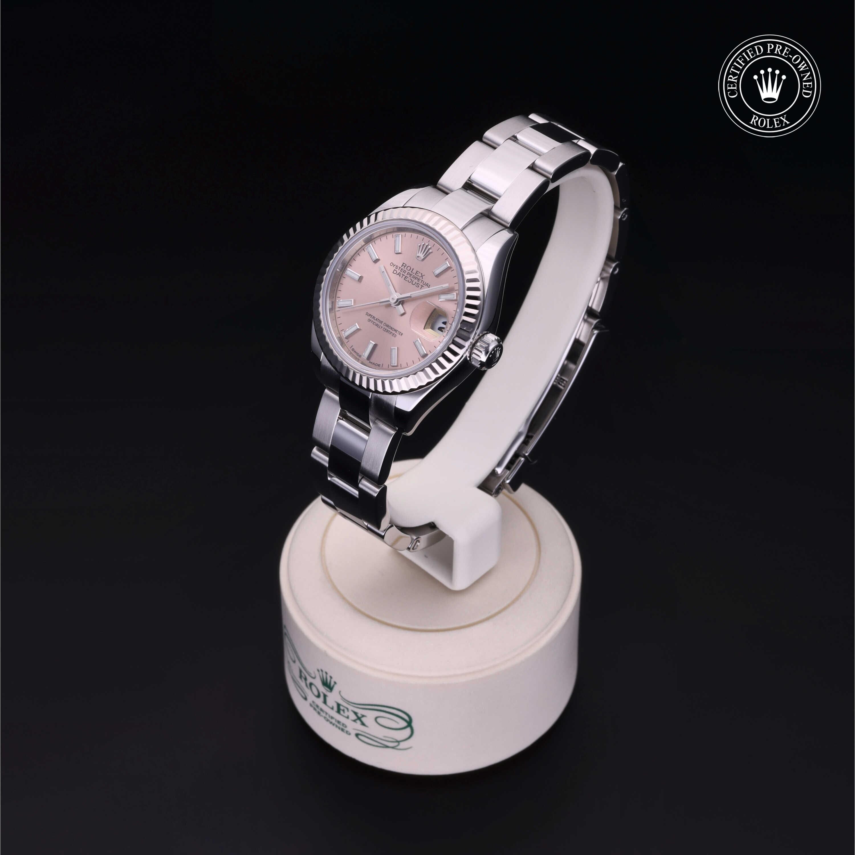 Rolex Certified Pre-owned Lady Datejust M279174-0002 front on black background