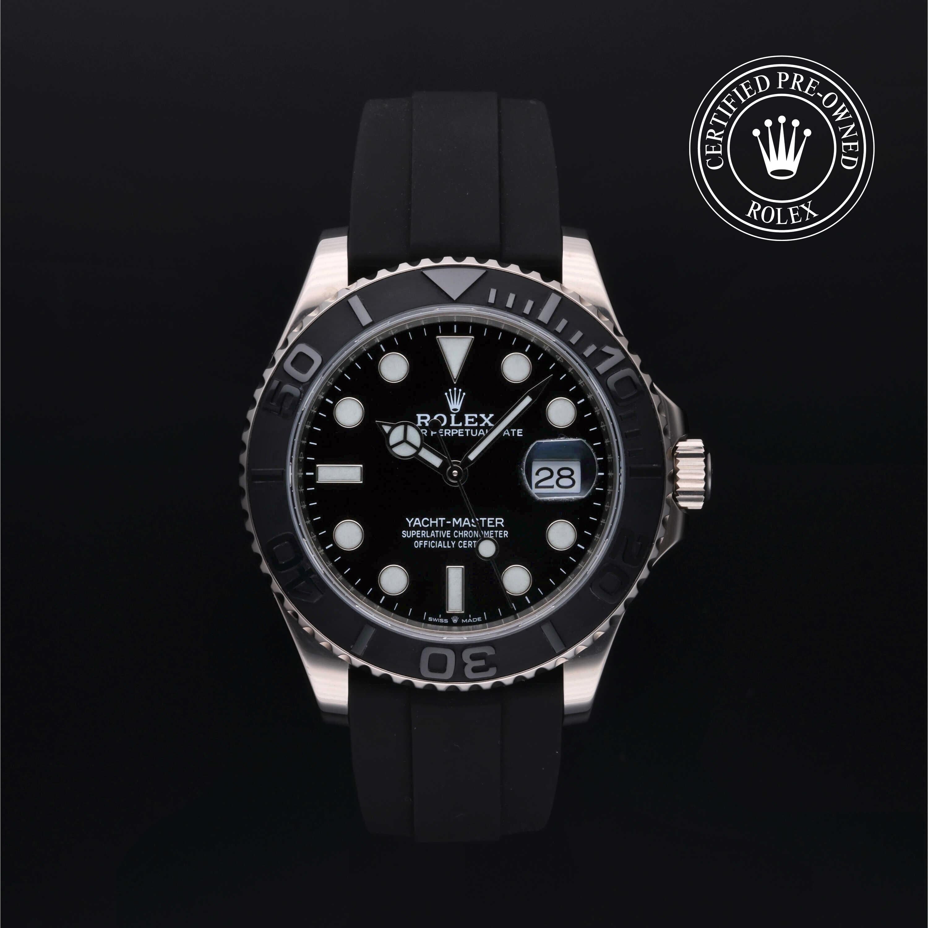 Rolex Certified Pre-owned Yacht-Master M226659-0003 front on black background