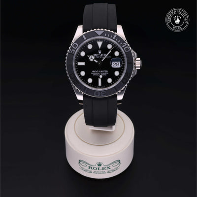 Rolex Certified Pre-owned Yacht-Master M226659-0003 front on black background