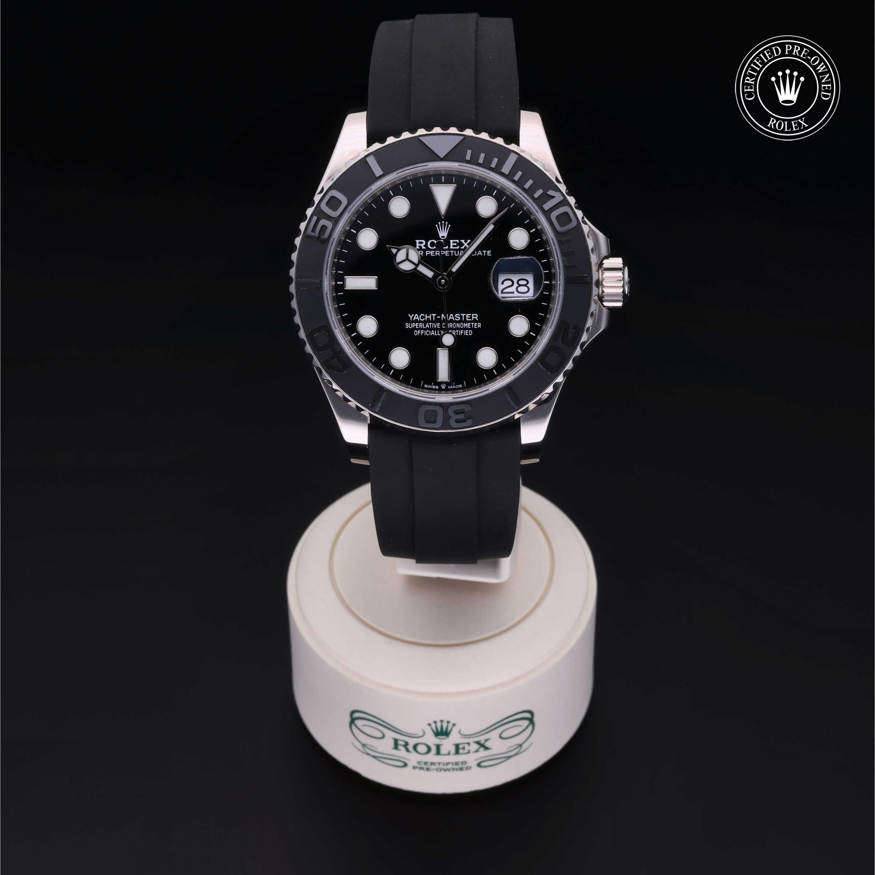Rolex Certified Pre-owned Yacht-Master M226659-0003 front on black background