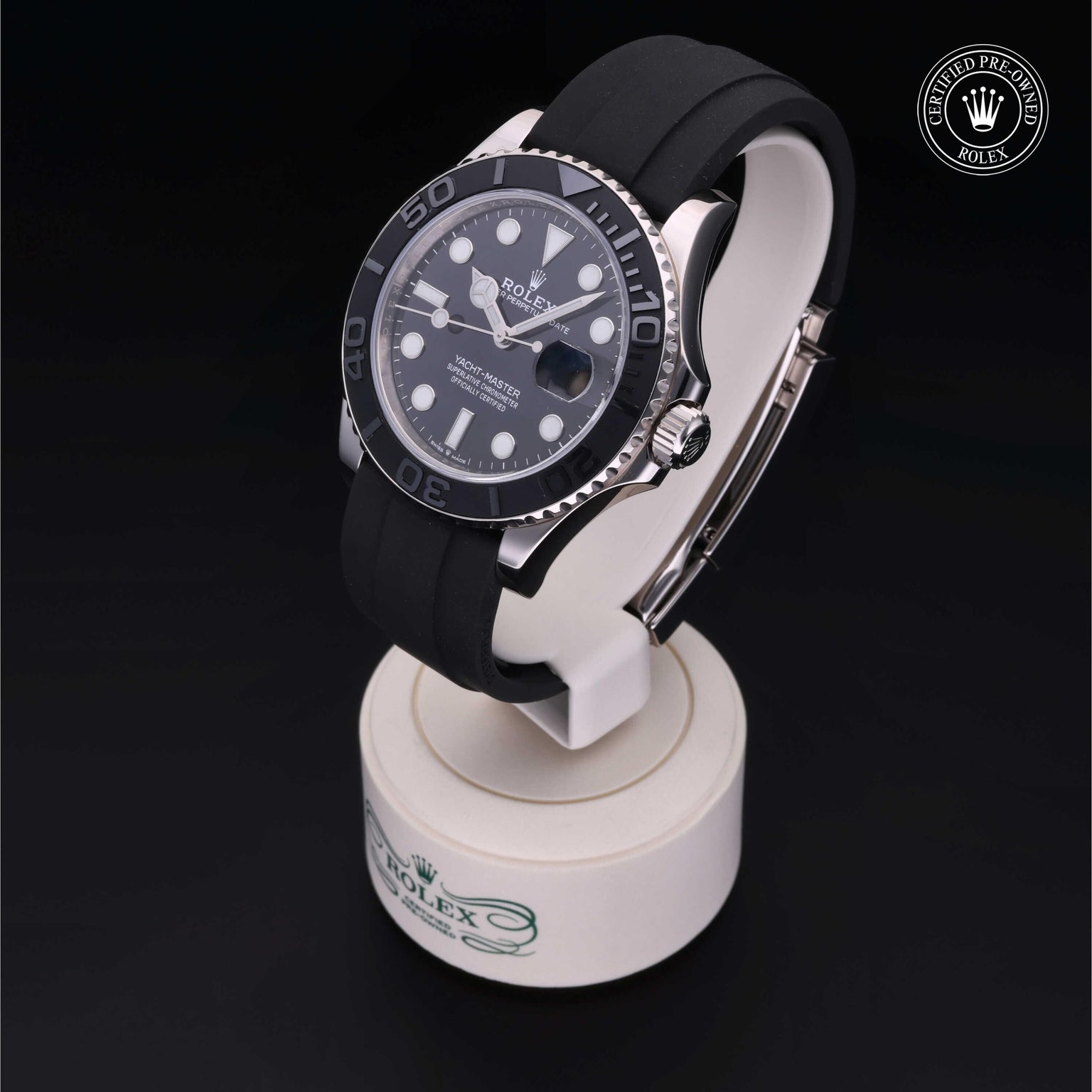 Rolex Certified Pre-owned Yacht-Master M226659-0003 front on black background