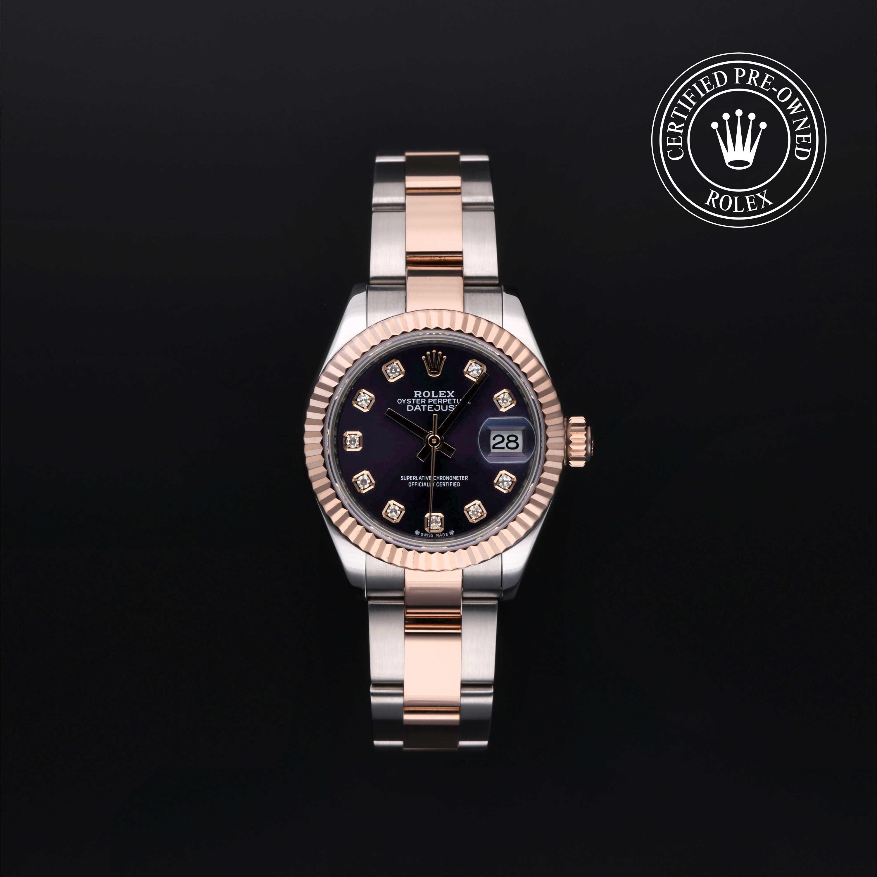 Rolex Certified Pre-owned Lady Datejust M279171-0016 front on black background