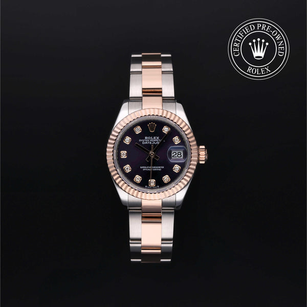 Rolex Certified Pre-owned Lady Datejust M279171-0016 front on black background