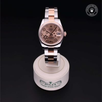 Rolex Certified Pre-owned Lady Datejust M178241-0075 front on black background