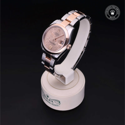 Rolex Certified Pre-owned Lady Datejust M178241-0075 front on black background