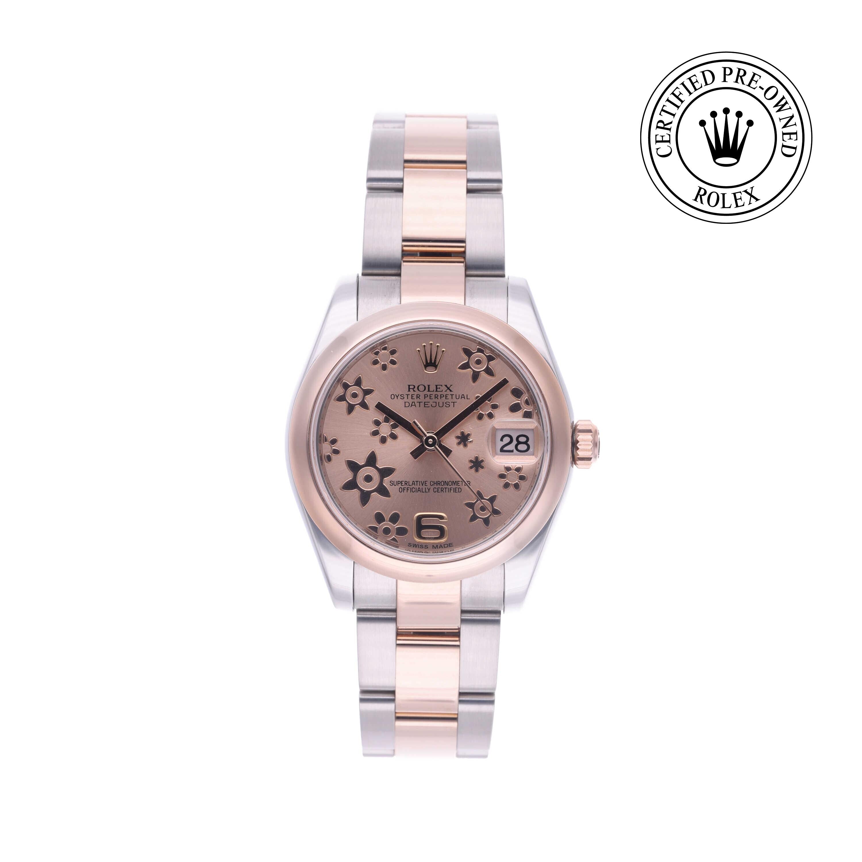 Rolex Certified Pre-owned Lady Datejust M178241-0075 front on white background