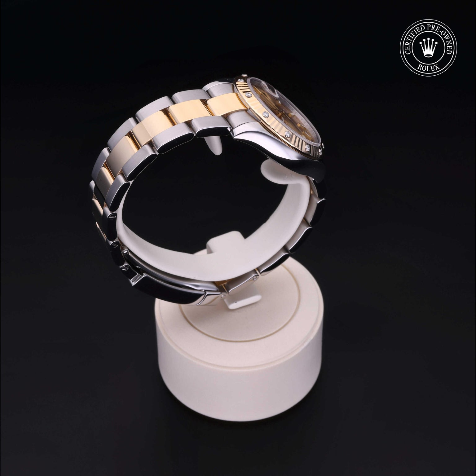 Rolex Certified Pre-owned Lady Datejust M178313-0017 front on black background