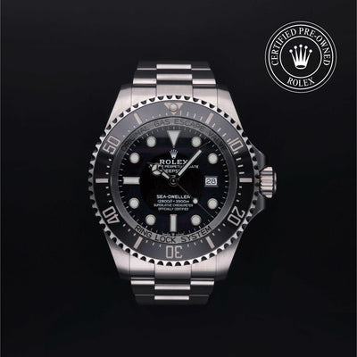 Rolex Certified Pre-owned Sea-Dweller M126660-0001 front on black background