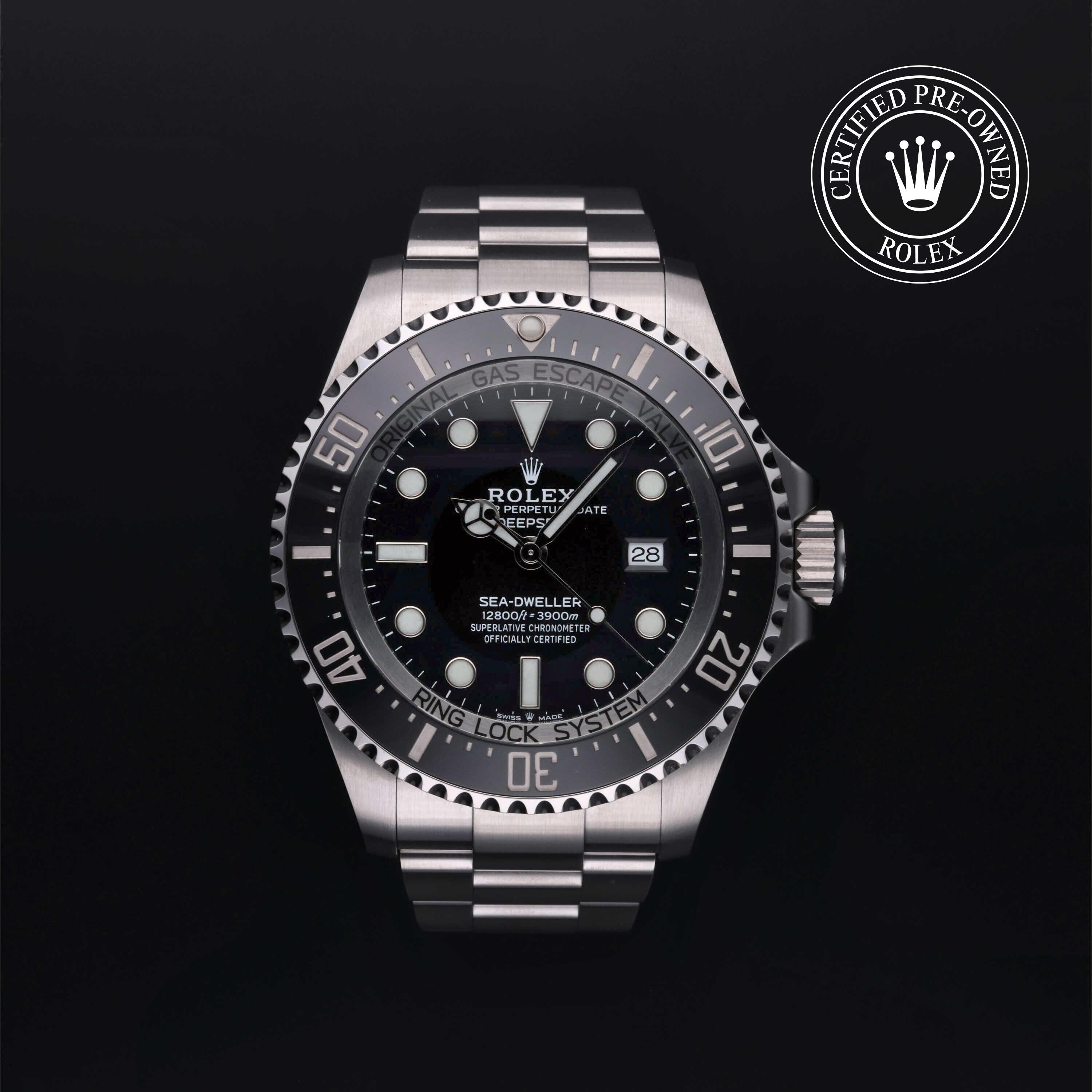 Rolex Certified Pre-owned Sea-Dweller M126660-0001 front on black background