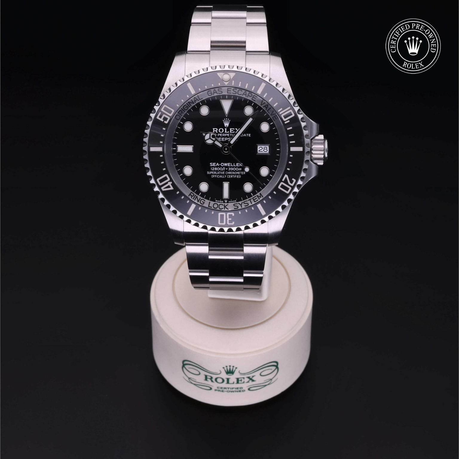 Rolex Certified Pre-owned Sea-Dweller M126660-0001 front on black background