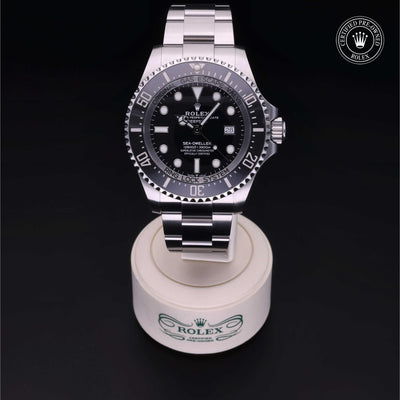 Rolex Certified Pre-owned Sea-Dweller M126660-0001 front on black background