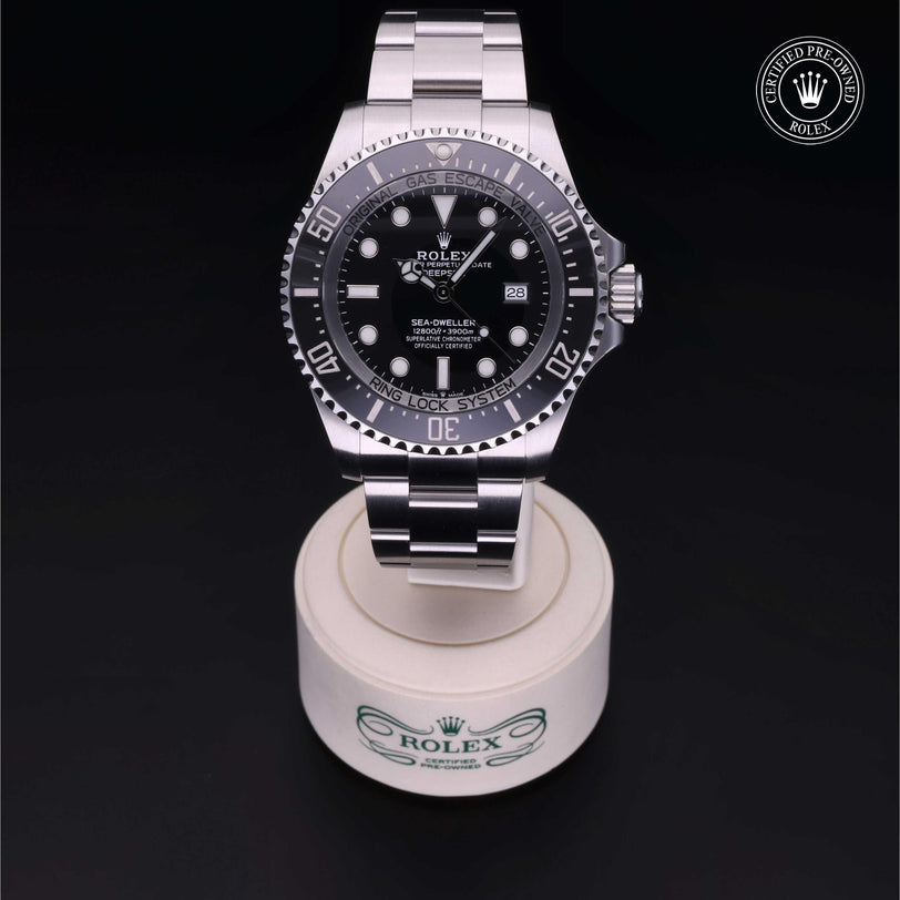 Rolex Certified Pre-owned Sea-Dweller M126660-0001 front on black background