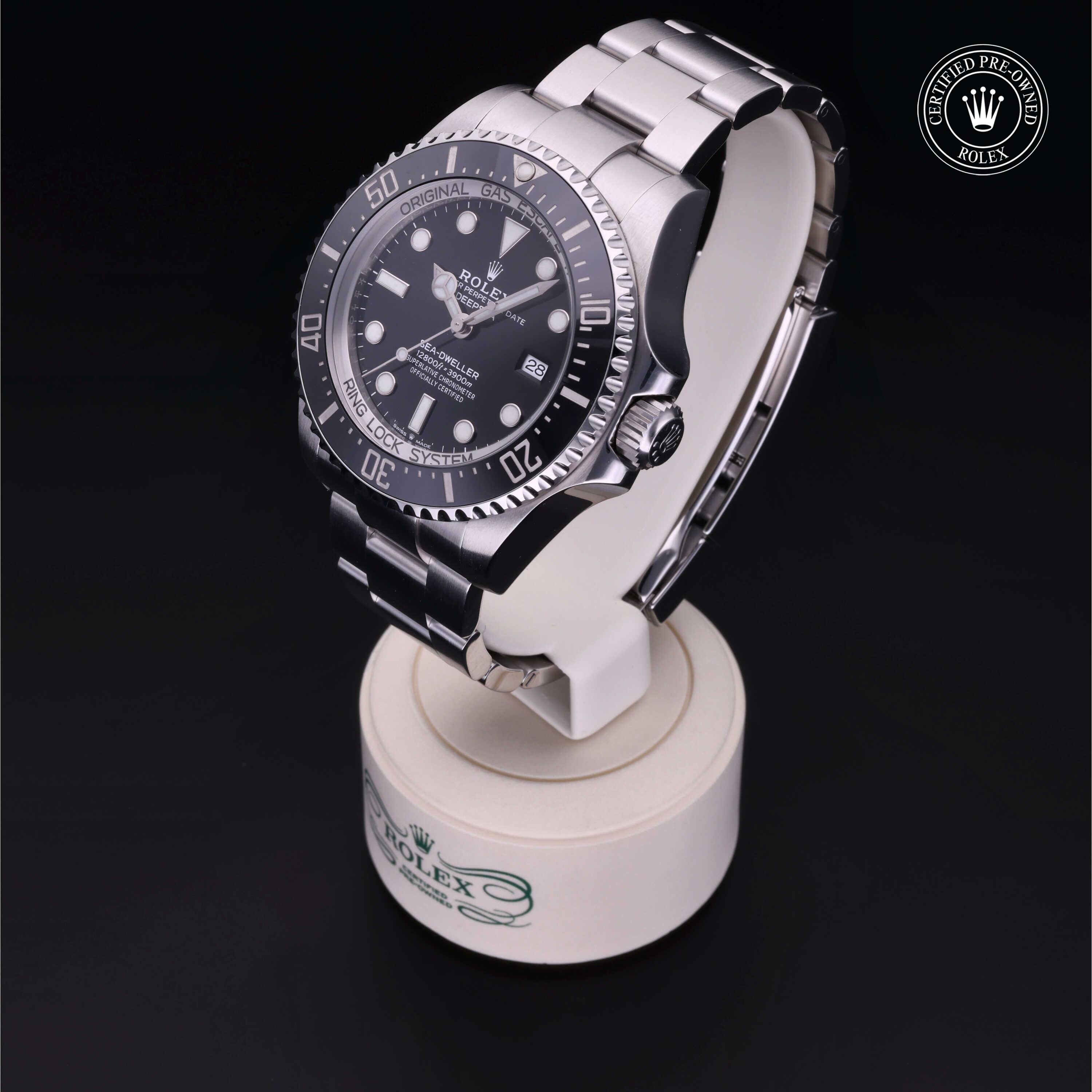 Rolex Certified Pre-owned Sea-Dweller M126660-0001 front on black background