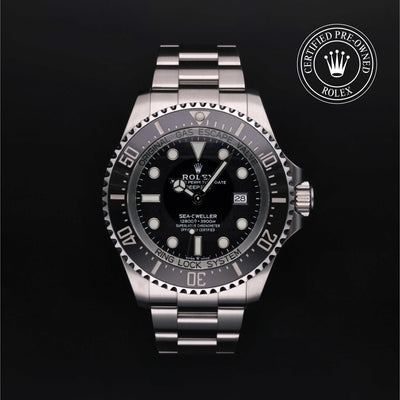 Rolex Certified Pre-owned Sea-Dweller M126660-0001 front on black background