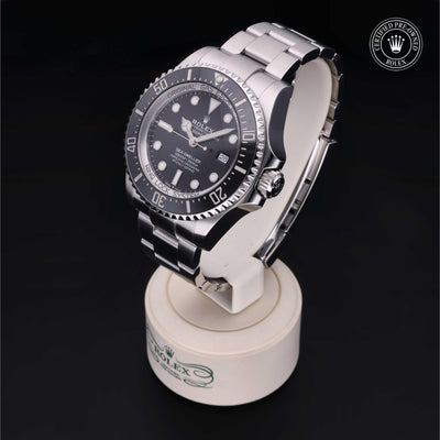 Rolex Certified Pre-owned Sea-Dweller M126660-0001 front on black background