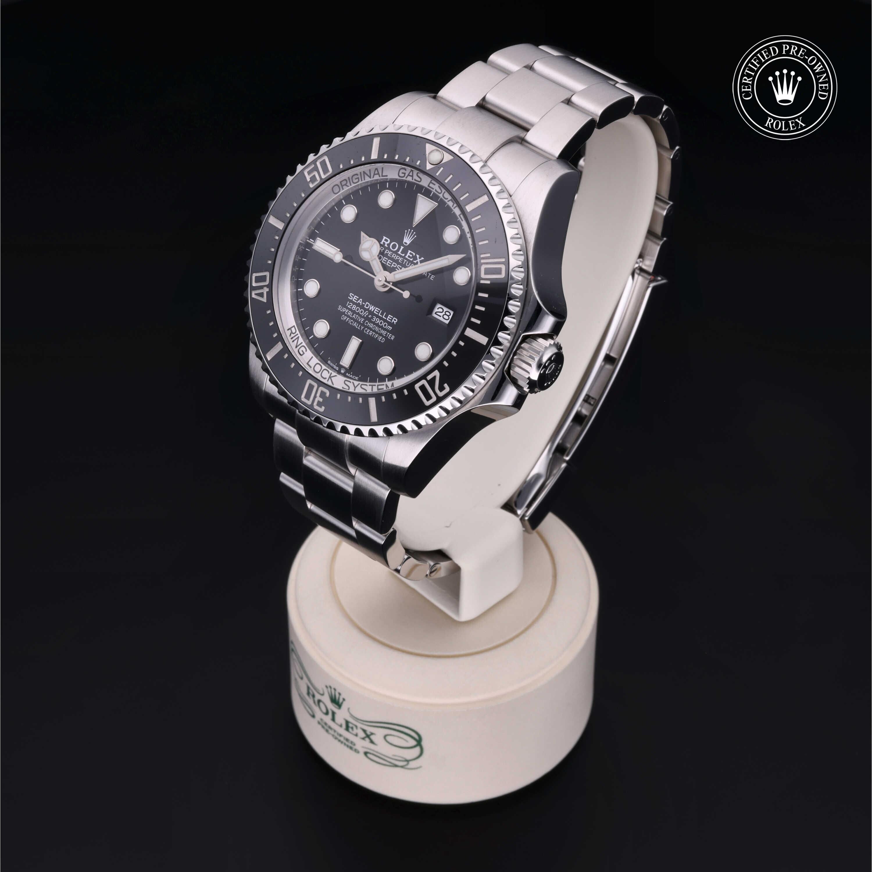 Rolex Certified Pre-owned Sea-Dweller M126660-0001 front on black background