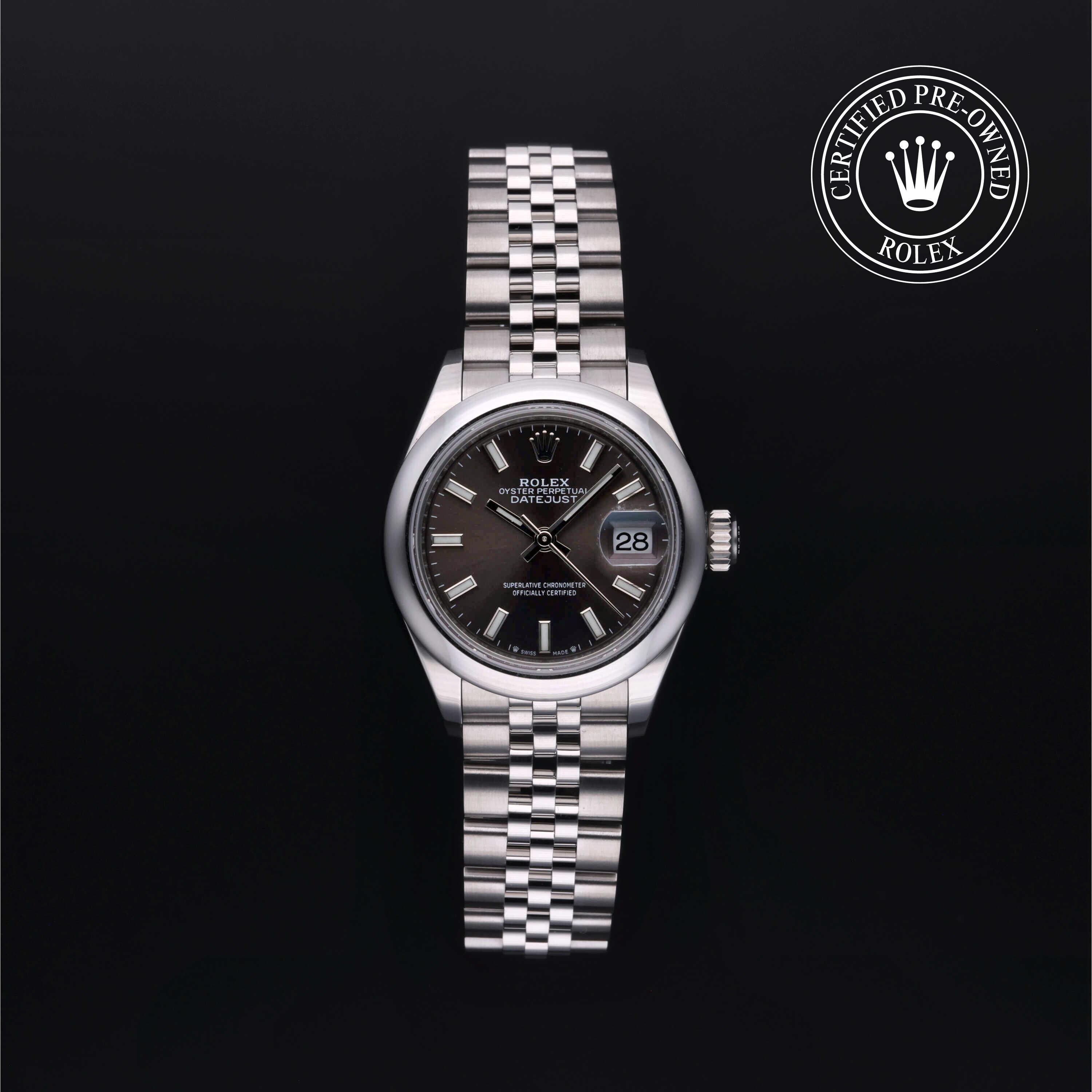 Rolex Certified Pre-owned Lady Datejust M279160-0009 front on black background