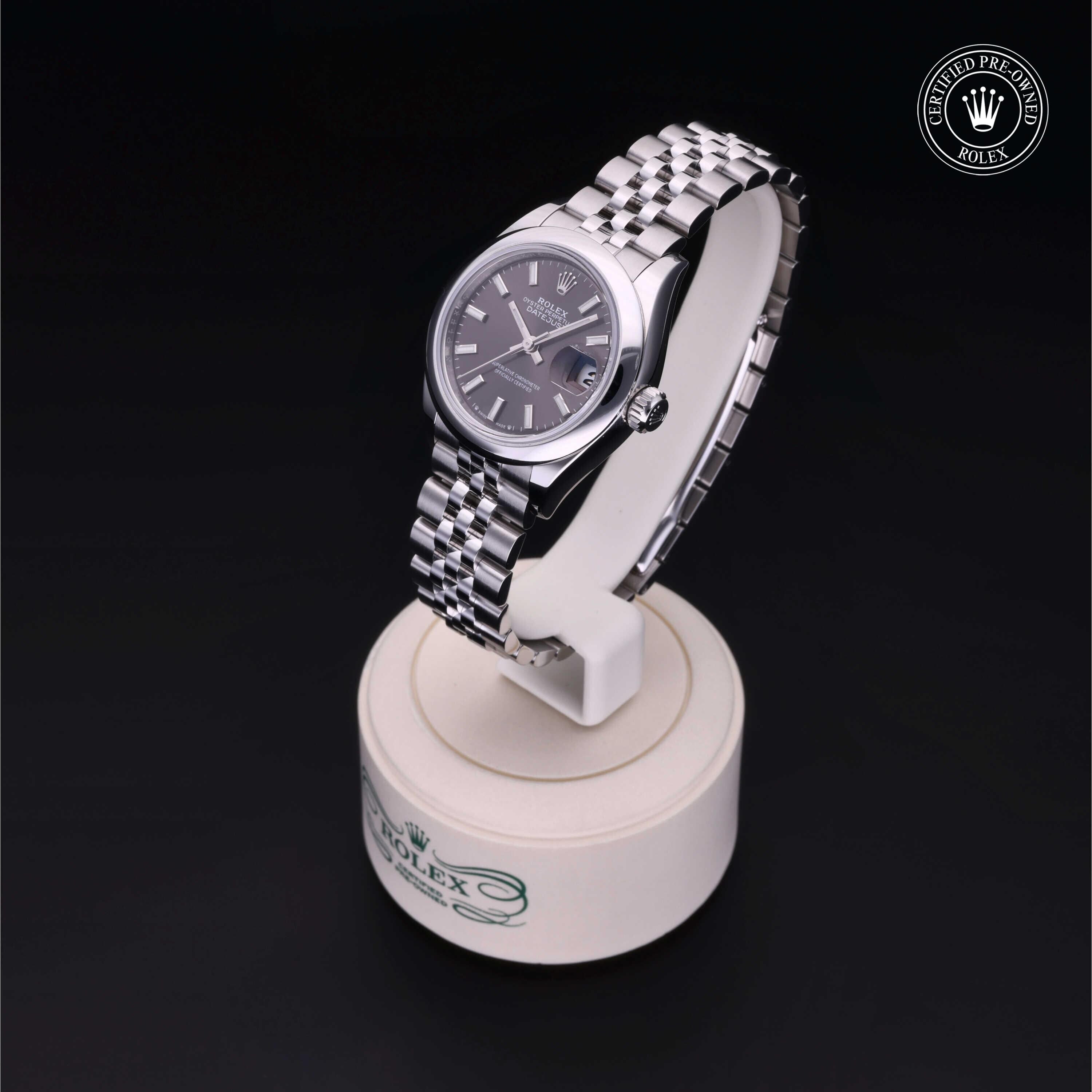 Rolex Certified Pre-owned Lady Datejust M279160-0009 front on black background