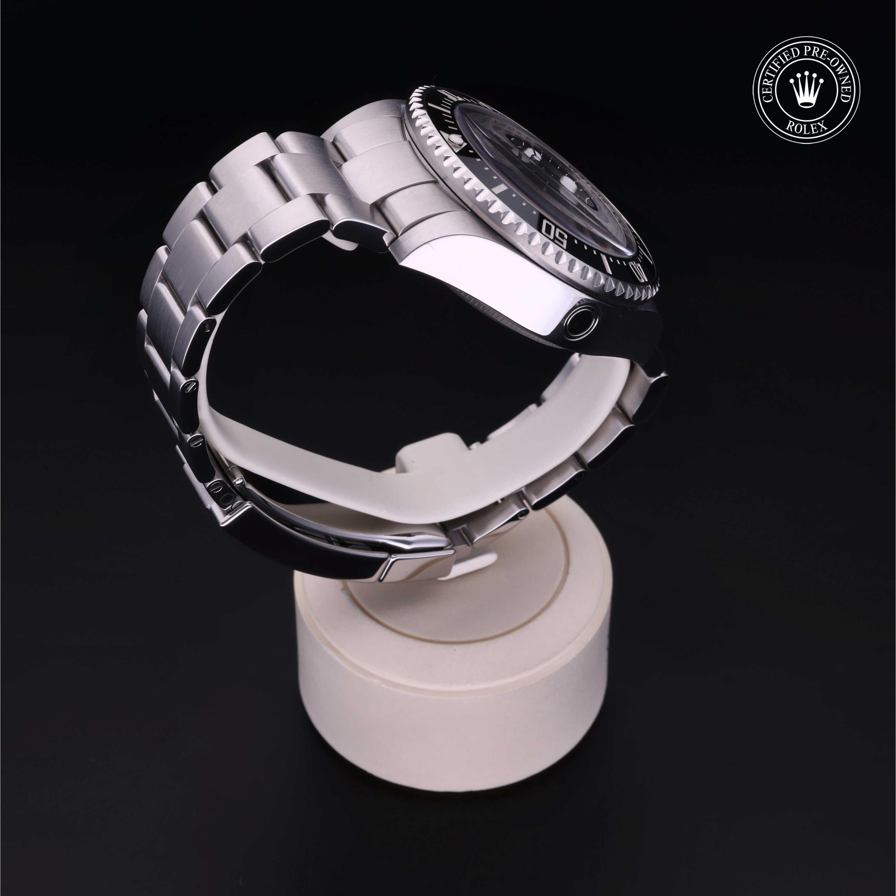 Rolex Certified Pre-owned Sea-Dweller M116660-0001 front on black background