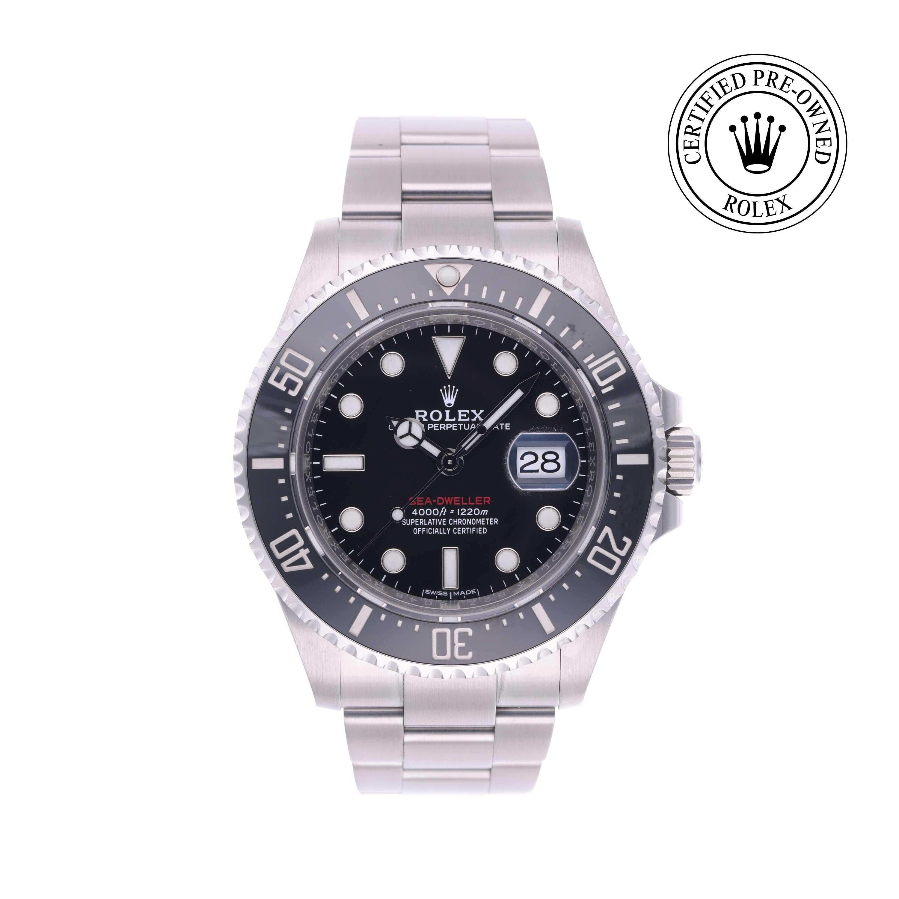 Rolex Certified Pre-owned Sea-Dweller M126600-0001 front on white background